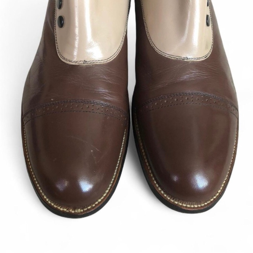 Stacy Adams Brown and Cream Leather Chelsea Boots